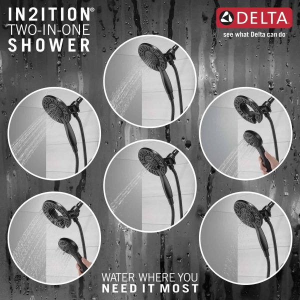 Arvo Matte Black 1-handle Multi-function Round Bathtub and Shower Faucet Valve Included - Image 4
