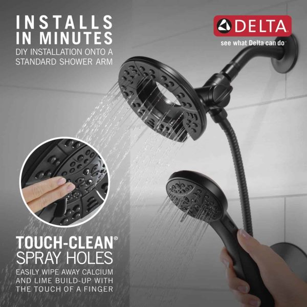 Arvo Matte Black 1-handle Multi-function Round Bathtub and Shower Faucet Valve Included - Image 5