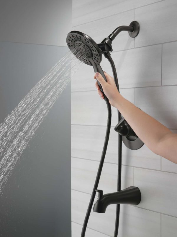 Arvo Matte Black 1-handle Multi-function Round Bathtub and Shower Faucet Valve Included - Image 8