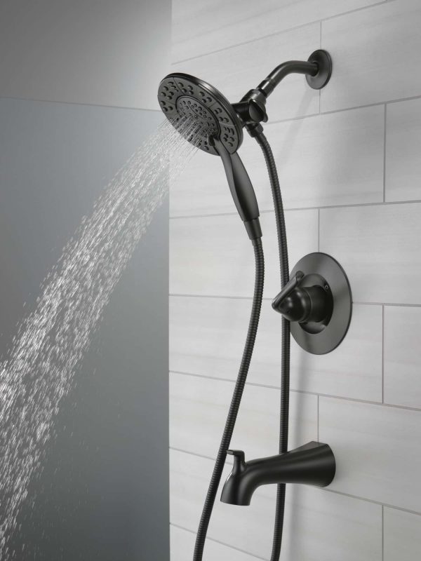Arvo Matte Black 1-handle Multi-function Round Bathtub and Shower Faucet Valve Included - Image 9