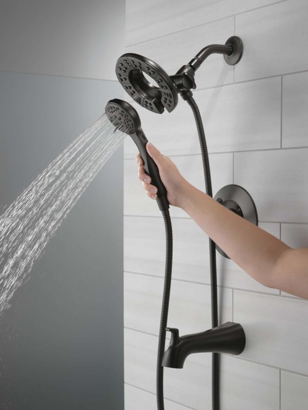 Arvo Matte Black 1-handle Multi-function Round Bathtub and Shower Faucet Valve Included - Image 10