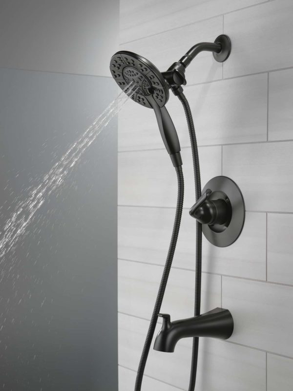 Arvo Matte Black 1-handle Multi-function Round Bathtub and Shower Faucet Valve Included - Image 11