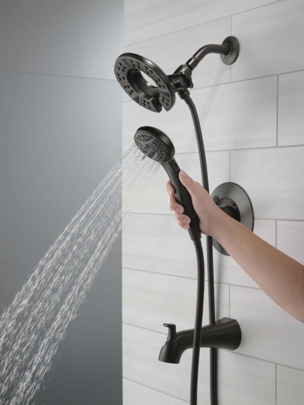 Arvo Matte Black 1-handle Multi-function Round Bathtub and Shower Faucet Valve Included - Image 12