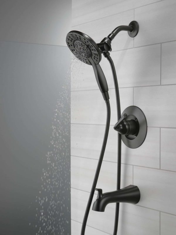 Arvo Matte Black 1-handle Multi-function Round Bathtub and Shower Faucet Valve Included - Image 13