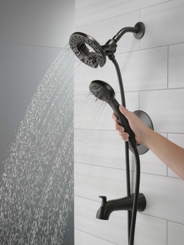 Arvo Matte Black 1-handle Multi-function Round Bathtub and Shower Faucet Valve Included - Image 14