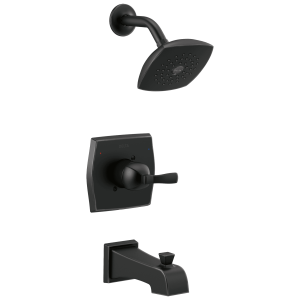 Flynn Matte Black 1-handle Single Function Round Bathtub and Shower Faucet Valve Included