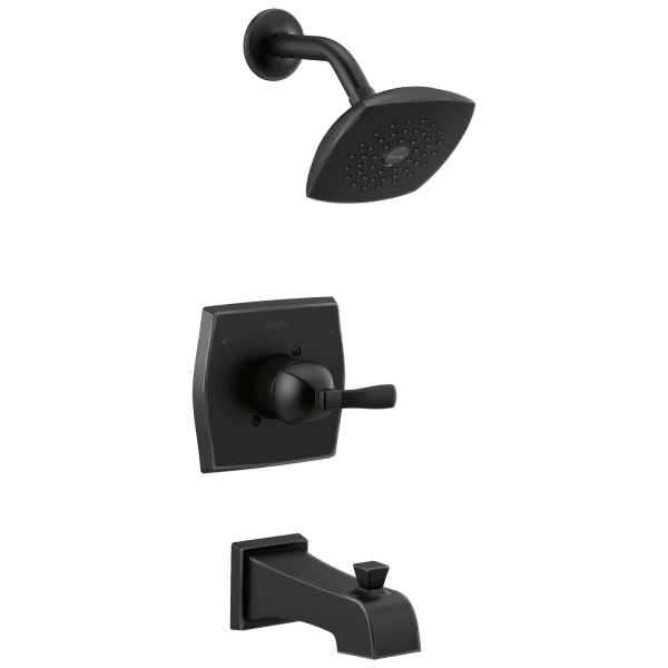 Flynn Matte Black 1-handle Single Function Round Bathtub and Shower Faucet Valve Included