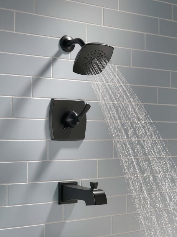 Flynn Matte Black 1-handle Single Function Round Bathtub and Shower Faucet Valve Included - Image 2