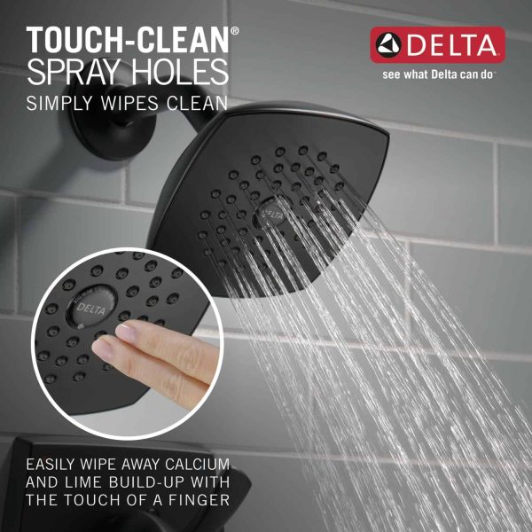 Flynn Matte Black 1-handle Single Function Round Bathtub and Shower Faucet Valve Included - Image 5