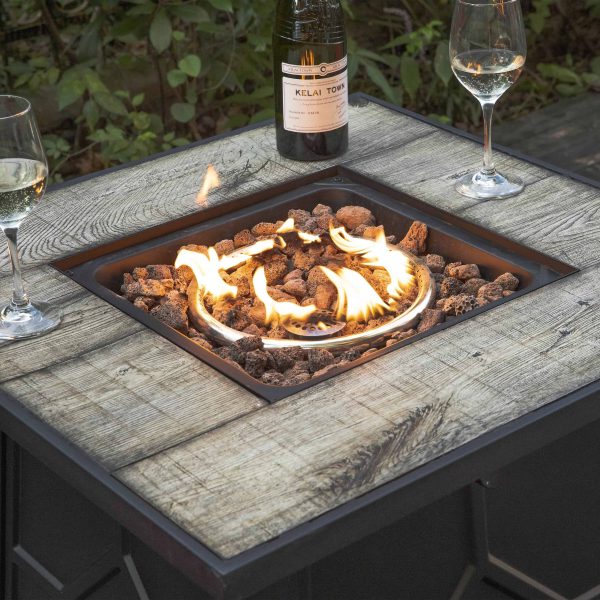 27.95-in W 40000-BTU Black Tabletop Iron Propane Gas Fire Pit Table - Image 2