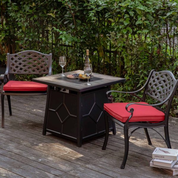 27.95-in W 40000-BTU Black Tabletop Iron Propane Gas Fire Pit Table - Image 11