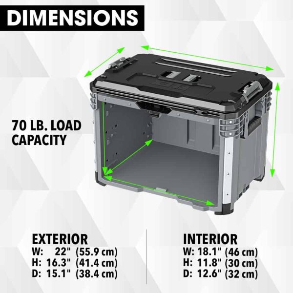 STACK PACK 15.1-in Gray Polypropylene Lockable Tool Box - Image 10