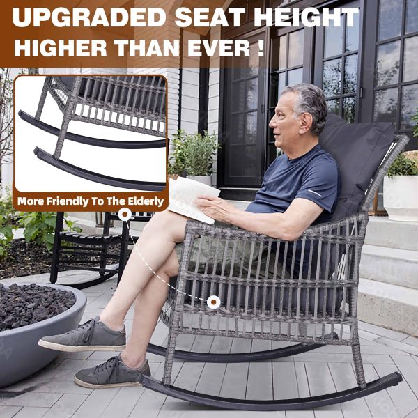 3-Piece Wicker Patio Conversation Set with Cushions - Image 8
