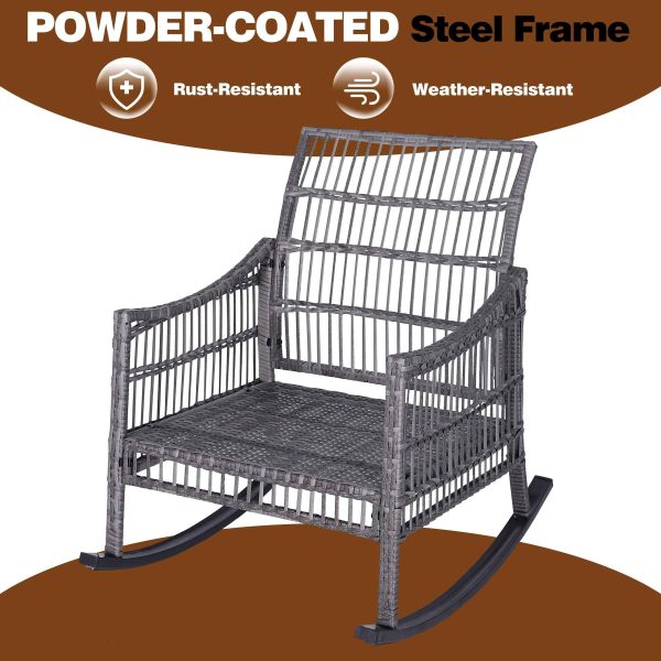3-Piece Wicker Patio Conversation Set with Cushions - Image 9
