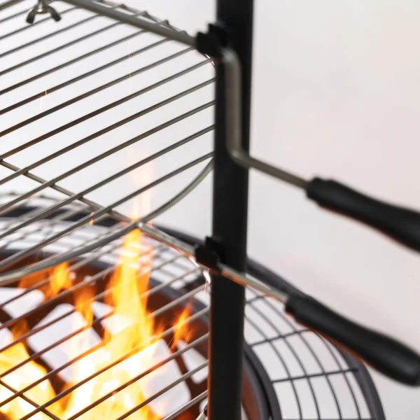 Deko Living 33.1-in W Black Steel Wood-Burning Fire Pit - Image 3