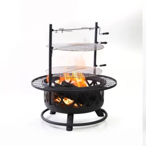 Deko Living 33.1-in W Black Steel Wood-Burning Fire Pit
