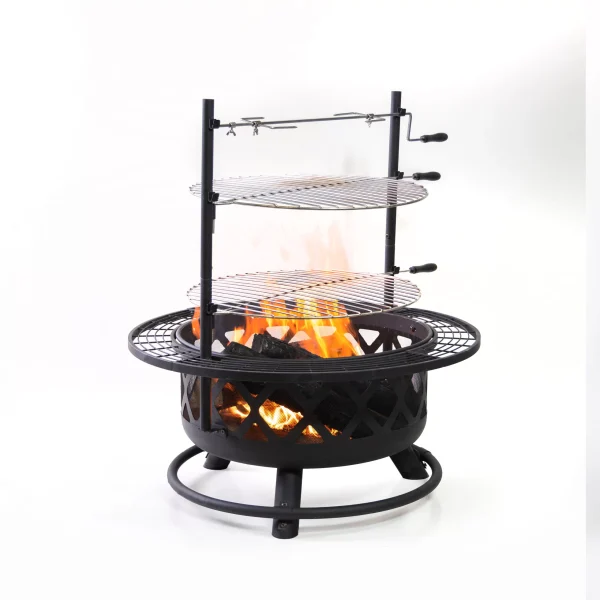 Deko Living 33.1-in W Black Steel Wood-Burning Fire Pit