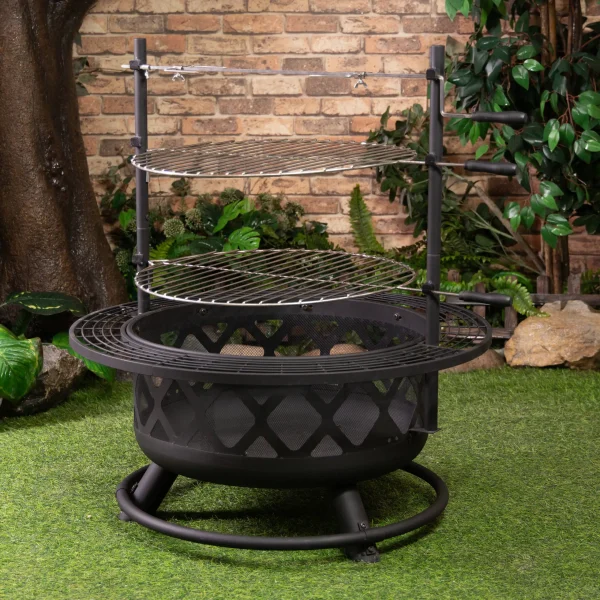 Deko Living 33.1-in W Black Steel Wood-Burning Fire Pit - Image 5