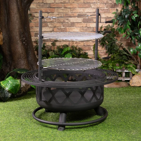 Deko Living 33.1-in W Black Steel Wood-Burning Fire Pit - Image 6