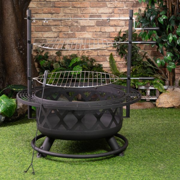Deko Living 33.1-in W Black Steel Wood-Burning Fire Pit - Image 7