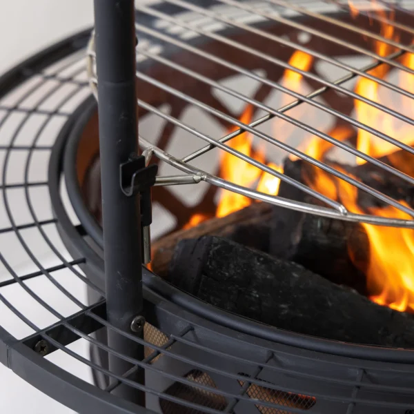 Deko Living 33.1-in W Black Steel Wood-Burning Fire Pit - Image 10