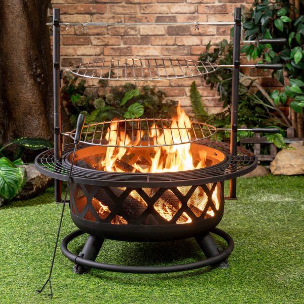 Deko Living 33.1-in W Black Steel Wood-Burning Fire Pit - Image 11
