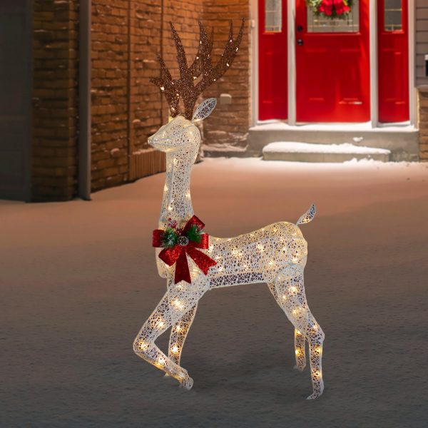 60-in Reindeer Free Standing Decoration with White LED Lights - Image 2