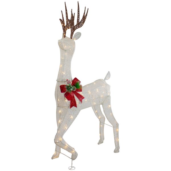 60-in Reindeer Free Standing Decoration with White LED Lights - Image 4