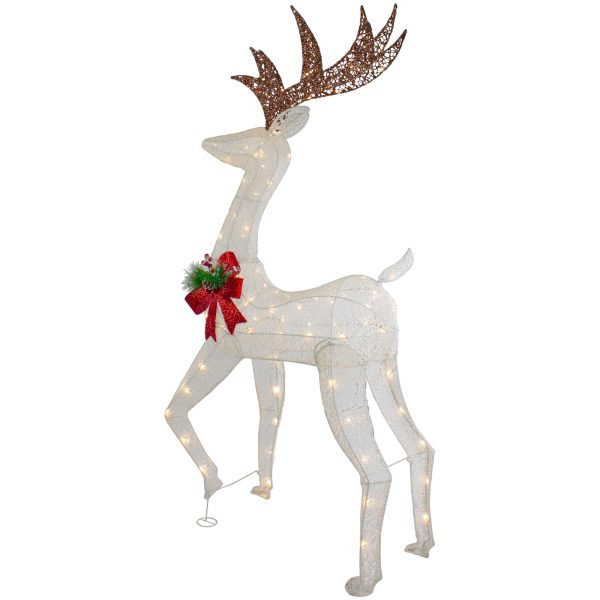 60-in Reindeer Free Standing Decoration with White LED Lights - Image 5