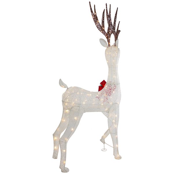 60-in Reindeer Free Standing Decoration with White LED Lights - Image 6