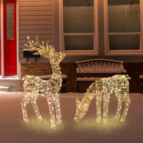 37-in Reindeer Free Standing Decoration with Orange LED Lights - Image 2