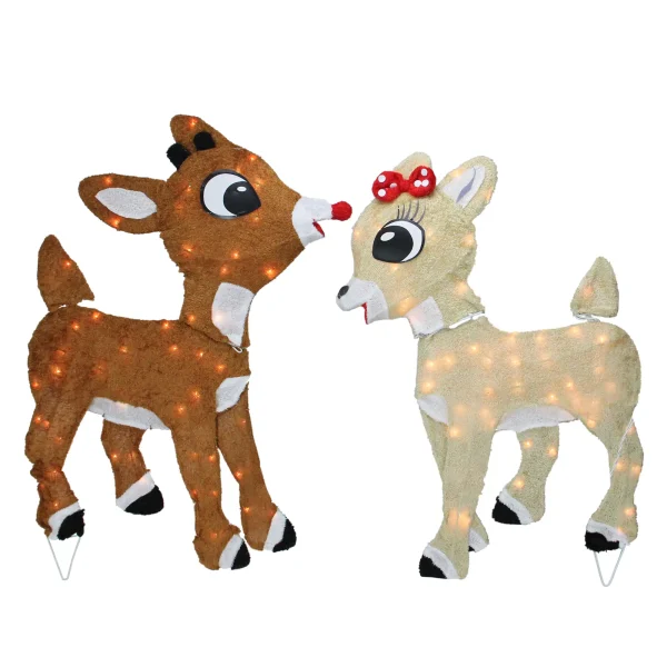 32-in Reindeer Free Standing Decoration with Clear Incandescent Lights