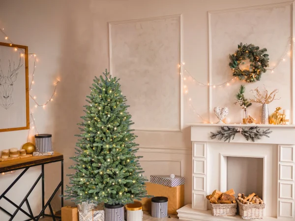 5-ft Aspen Fir Easy Shape Pre-lit LED Artificial Christmas Tree - Image 4