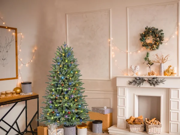 5-ft Aspen Fir Easy Shape Pre-lit LED Artificial Christmas Tree - Image 3