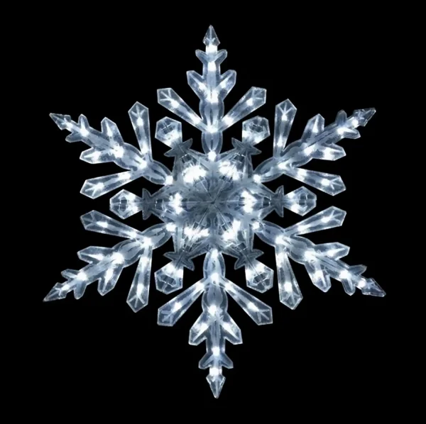 47-in Hanging Snowflake Light with White LED Lights - Image 4