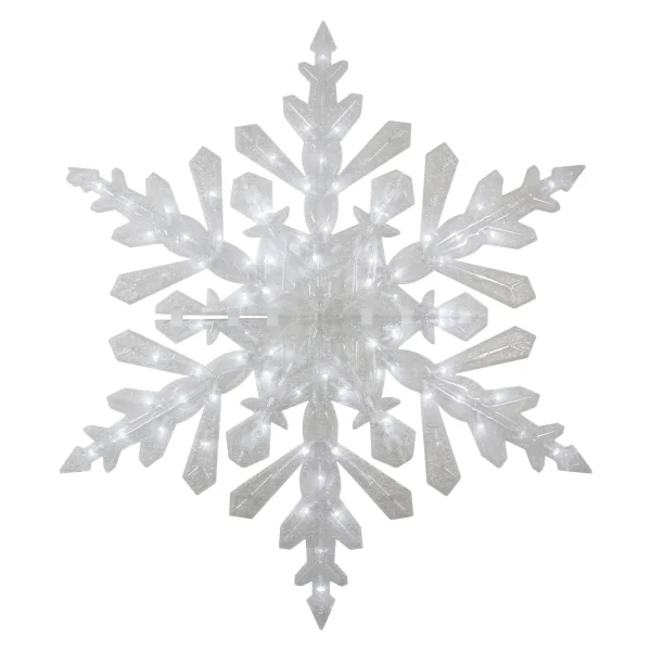 47-in Hanging Snowflake Light with White LED Lights