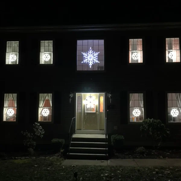 47-in Hanging Snowflake Light with White LED Lights - Image 2