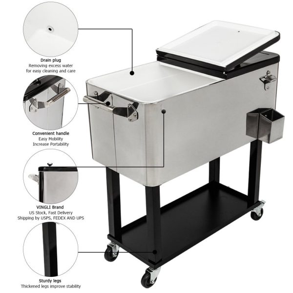 Zimtown Iron Spray Plastic with Tray Cooler with Shelf