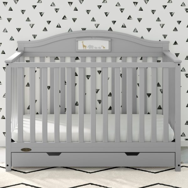 Story 5-in-1 Convertible Baby Crib with Drawer, Pebble Gray - Image 2