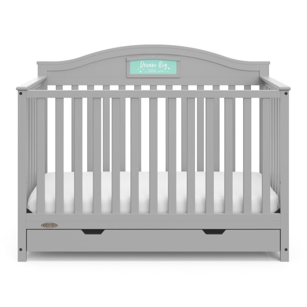 Story 5-in-1 Convertible Baby Crib with Drawer, Pebble Gray - Image 8