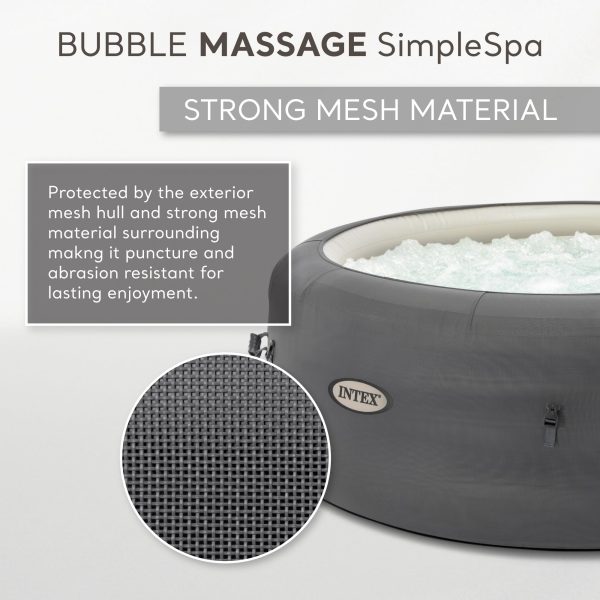 INTEX 28483E SimpleSpa Bubble Massage Spa- 4 Person Capacity – Built-in QuickFill Inflation   77  x 26 - Image 7