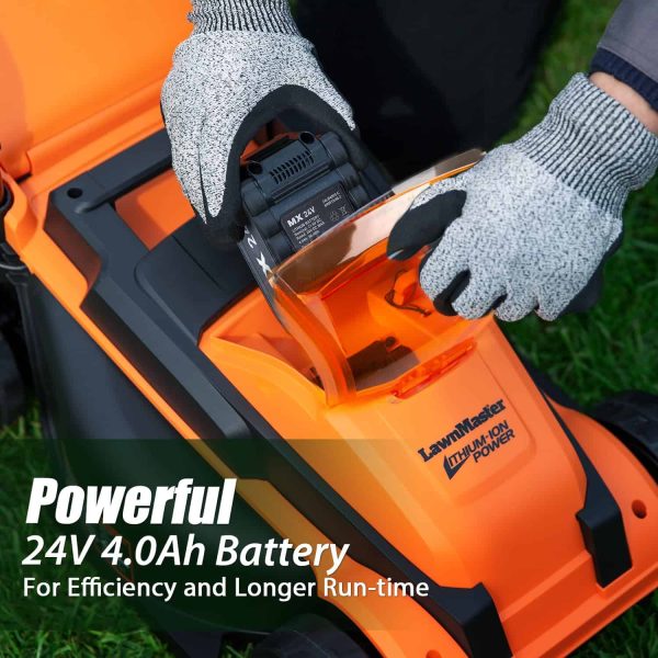 LawnMaster CLM2413A Cordless 13-Inch Lawn Mower 24V Max with 2X4.0Ah Battery and a Charger - Image 8