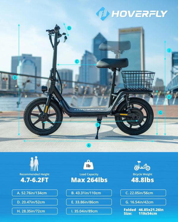 HOVERFLY Z5 Electric Scooter with Seat, 18.6Miles Range   15.5Mph Power by 550W Peak Motor - Image 2