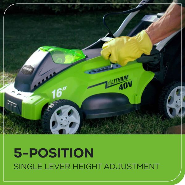 40V 16  Cordless (Push) Lawn Mower (75+ Compatible Tools), 4.0Ah Battery and Charger Included - Image 8
