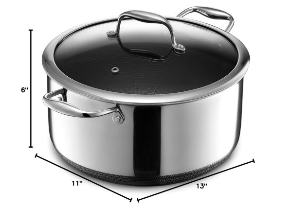 Hybrid Nonstick 8-Quart Stockpot with Tempered Glass Lid, Dishwasher Safe, Induction Ready, Compatible with All Cooktops - Image 2
