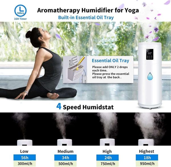 Honovos Humidifiers for Large Room Home Bedroom 2000 sq.ft. 17L/4.5Gal Large Humidifier - Image 4