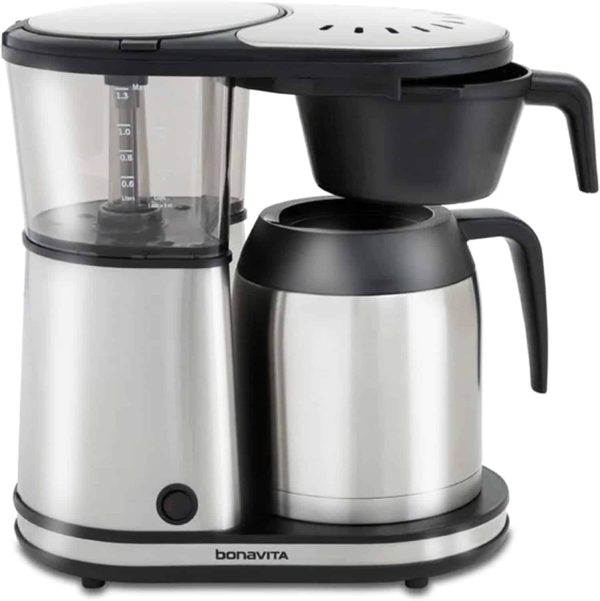 Bonavita Connoisseur 8 Cup Drip Coffee Maker Machine, One-Touch Pour Over Brewer w/Thermal Carafe, Stainless Steel - Image 2