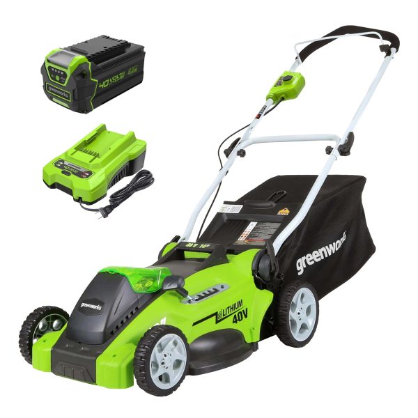 40V 16  Cordless (Push) Lawn Mower (75+ Compatible Tools), 4.0Ah Battery and Charger Included