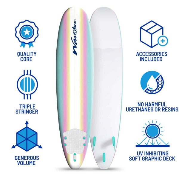 Wavestorm   Classic Soft Top Foam 8ft Surfboard   burst - Image 7