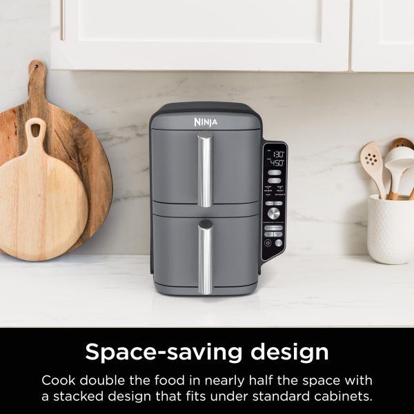 SL401 DoubleStack XL 2-Basket Air Fryer, DoubleStack Technology Cooks 4 Foods at Once, Compact Design, Grey - Image 14